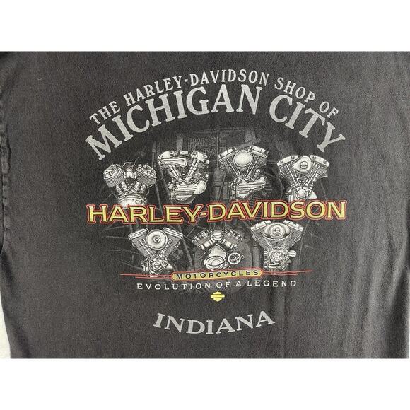 Harley Davidson Genuine Motorcycle 100 Years Logo Michigan City T-Shirt - Size L - Picture 8 of 9